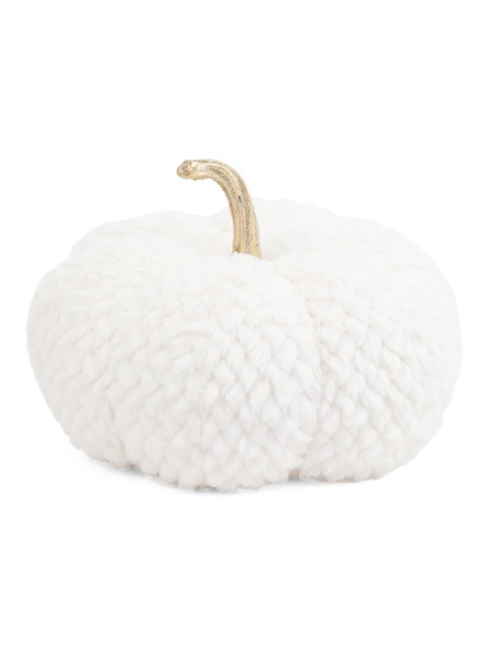 NWT - Cupcakes and Cashmere 11-inch Faux Fur Decorative Pumpkin - Ivory